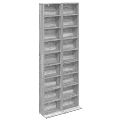Кабинет за CD 2 бр. Сив Сонома 33 x 23,5 x 175 см