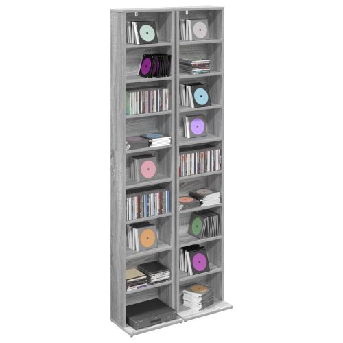 Кабинет за CD 2 бр. Сив Сонома 33 x 23,5 x 175 см