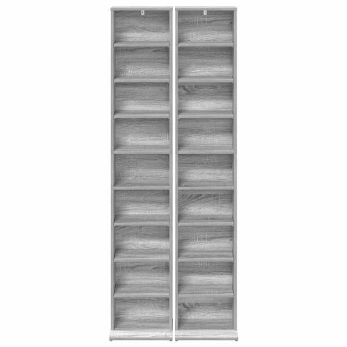 Кабинет за CD 2 бр. Сив Сонома 33 x 23,5 x 175 см