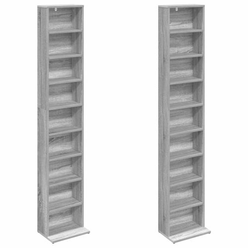 Кабинет за CD 2 бр. Сив Сонома 33 x 23,5 x 175 см