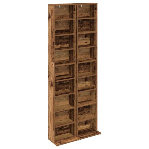 Кабинет за CD 2 бр. Старо дърво 33 x 23,5 x 175 см