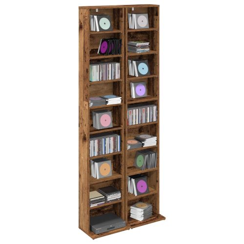 Кабинет за CD 2 бр. Старо дърво 33 x 23,5 x 175 см
