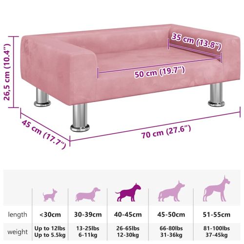 Кучешко легло синьо 70x45x26,5 см кадифе