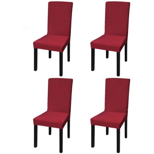 Покривни калъфи за столове, еластични, 4 бр, бордо