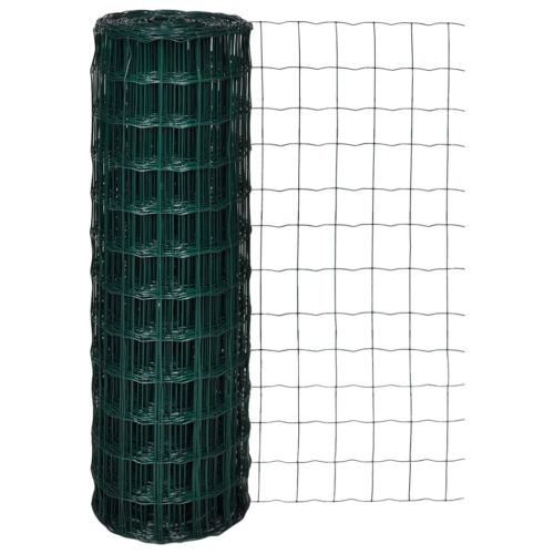 Оградна мрежа, стомана, 25 x 1,2 м, зелена