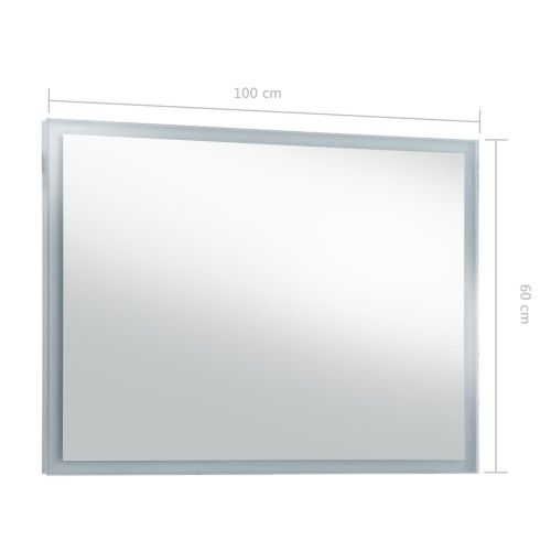 LED стенно огледало за баня 100x60 см