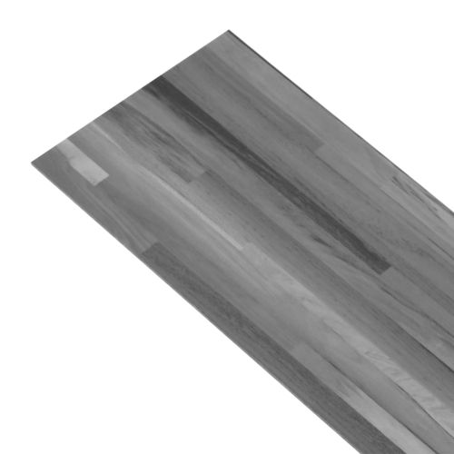 PVC подови дъски 4,46 м² 3 мм самозалепващи сиви ивици