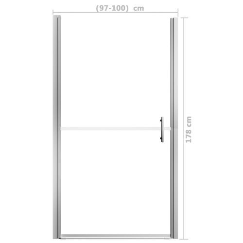 Врата за душ, матирано закалено стъкло, 100x178 см