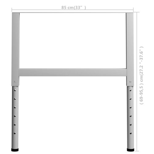 Подвижни рамки за работна маса 2 бр метал 85x(69-95,5) см сиви