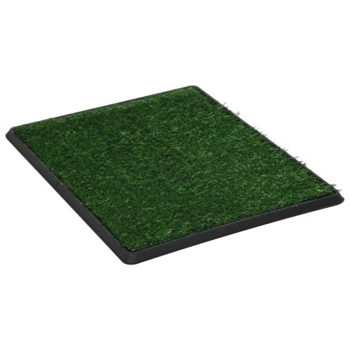 Кучешка тоалетна с тава и изкуствена трева, зелена, 64x51x3 см
