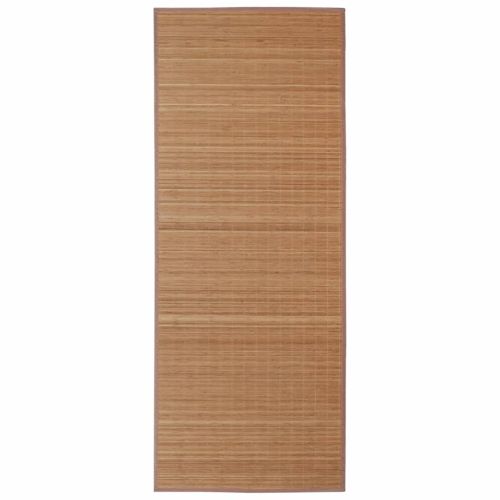 Правоъгълен кафяв бамбуков килим 80х300 см