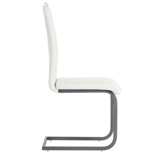 Конзолни трапезни столове, 4 бр, бели, изкуствена кожа