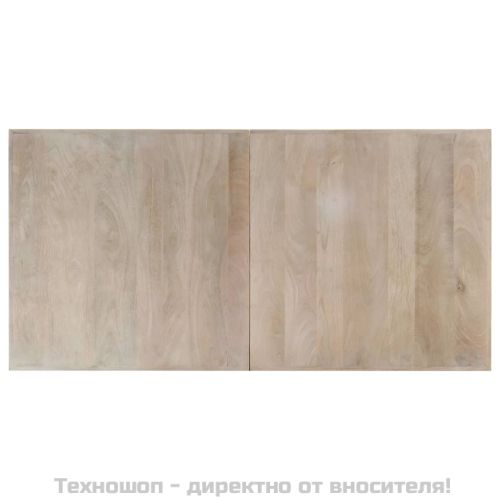 Трапезна маса, бяла, 160x80х75 cм, мангово дърво масив