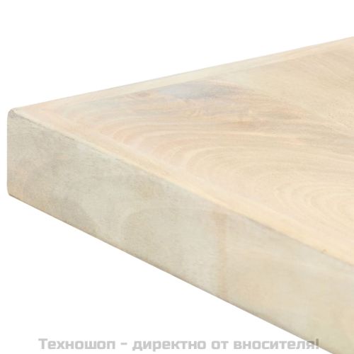 Трапезна маса, бяла, 160x80х75 cм, мангово дърво масив