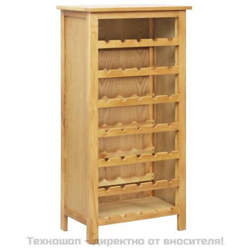 Шкаф за вино, 56x32x110 см, дъбов масив