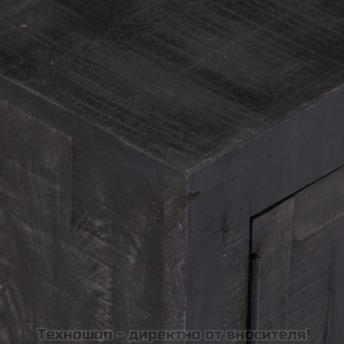 ТВ шкаф, черен, 118x30x40 см, мангово дърво масив