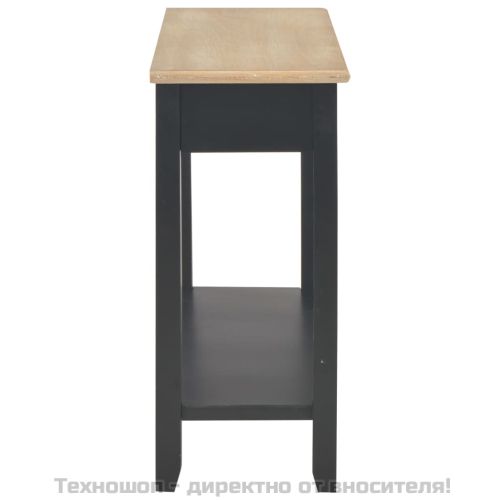 Конзолна маса, черна, 110x35x80 cм, дърво