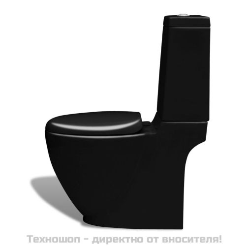 Комплект стояща тоалетна и биде, черна, керамика