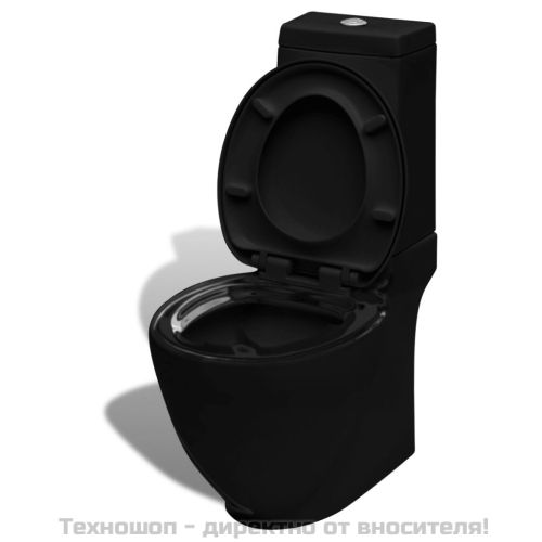 Комплект стояща тоалетна и биде, черна, керамика