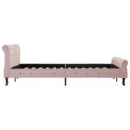 Рамка за легло, розова, кадифе, 140x200 см
