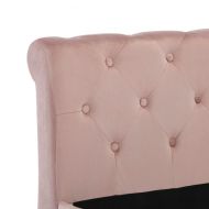 Рамка за легло, розова, кадифе, 160x200 см