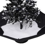Коледна елха с валящ сняг и основа от чадър, черна, 75 см, PVC