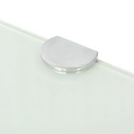 Ъглови рафтове, 2 бр, бяло стъкло с държачи хром, 35x35 см
