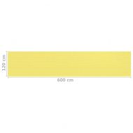 Балконски параван, жълто и бяло, 120x600 см, HDPE