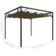 Градинска шатра с прибиращ се покрив, 3x3 м, таупе, 180 г/м²