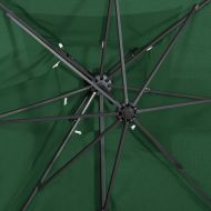 Градински чадър чупещо рамо с двоен покрив зелен 250x250 см