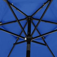 Градински чадър на 3 нива с алуминиев прът, лазурносин, 2,5 м
