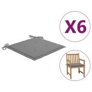 Възглавници за столове 6 бр сиви 50x50x3 см Оксфорд плат