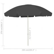 Плажен чадър, антрацит, 300 см