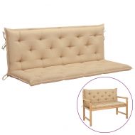 Възглавница за градинска пейка бежова 150x(50+50)x7 см оксфорд