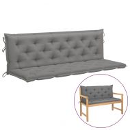 Възглавница за градинска пейка сива 180x(50+50)x7 см оксфорд
