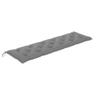 Възглавница за градинска пейка сива 180x(50+50)x7 см оксфорд
