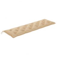 Възглавница за градинска пейка бежова 180x(50+50)x7 см оксфорд