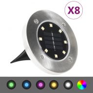Соларни земни лампи, 8 бр, LED светлина, RGB цвят
