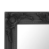 Стенно огледало, бароков стил, 50x50 см, черно