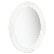 Стенно огледало, бароков стил, 50x60 см, бяло
