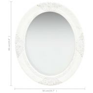 Стенно огледало, бароков стил, 50x60 см, бяло