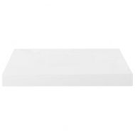 Окачен стенен рафт, бял гланц, 40x23x3,8 см, МДФ