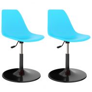 Въртящи се трапезни столове, 2 бр, сини, PP