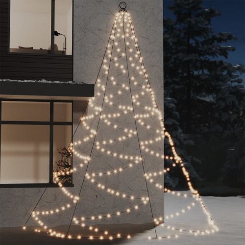 Дърво за стена с метална халка, 720 LED, топло бяло, 5 м