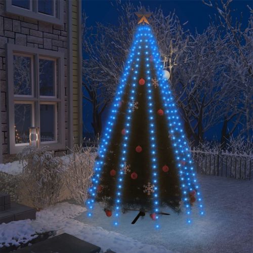 Коледни лампички за елха тип мрежа, 300 LED, сини, 300 см
