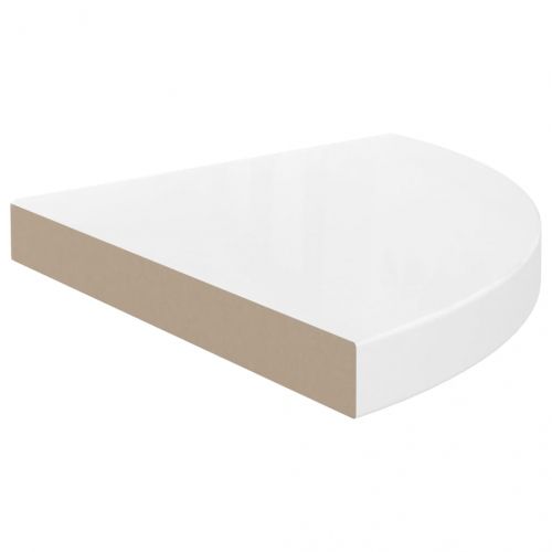 323909 Floating Corner Shelves 4 pcs High Gloss White 35x35x3,8 cm MDF