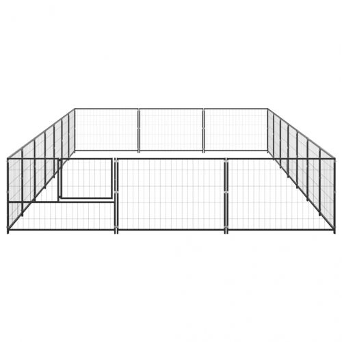 Клетка за кучета, черна, 21 м², стомана