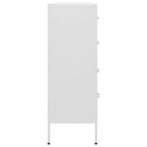 Шкаф с чекмеджета, бял, 80х35х101,5 см, стомана