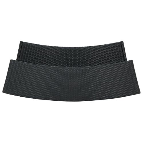 Градински бар комплект с възглавници, 5 части, черен