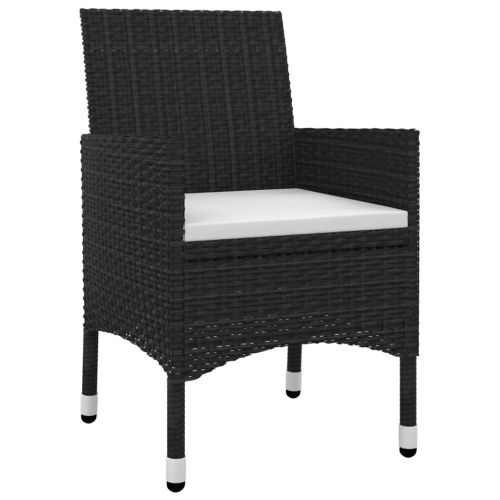 Градински комплект 7 части с възглавници полиратан и стъкло